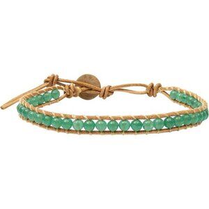 Ankle Bracelet Woven Light Brown Leather Vintage Handmade Hippie